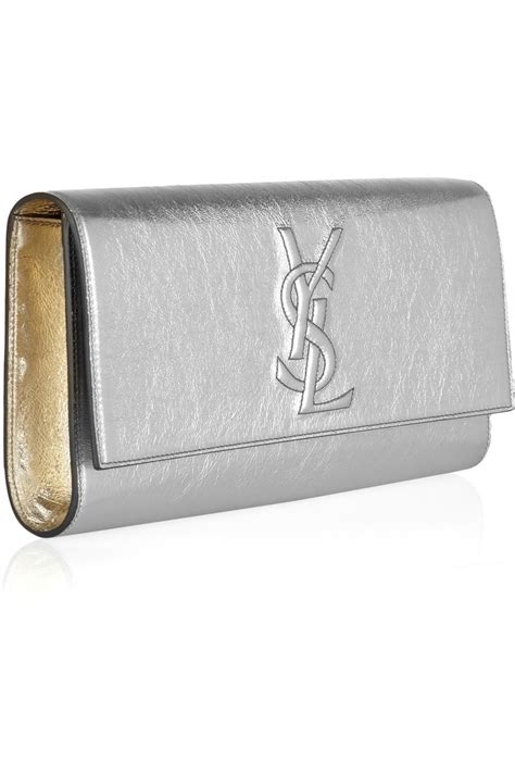 ysl black and silver clutch|ysl clutch and evening.